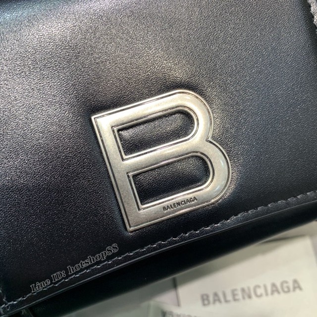 Balenciaga專櫃爆款女包 巴黎世家最新黑色沙漏B扣WOC單肩包斜挎包 fyj1290